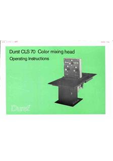 Durst CLS 70 manual. Camera Instructions.